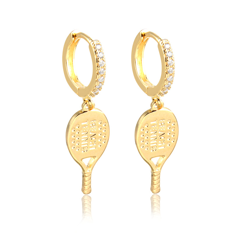 Beach Tennis Hoop Earrings
